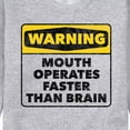 thumbnail image 3 of Instant Message - Warning Mouth Faster Than Brain  - Men's Crew Neck Fleece Pullover, 3 of 6