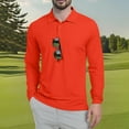 thumbnail image 2 of WTOBBY Men's Classic Golf Shirt with Ice Silk Fabric, Breathable Long Sleeve, Performance Collar, Lightweight Design, and Quick Dry for Summer Casual Wear UPF Protection ,Vermilion 2XL, 2 of 5