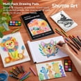 thumbnail image 4 of Shuttle Art 149 Piece Deluxe Art Set, Art Supplies in Wooden Case, Painting Drawing Art Kit with Crayons Colored Pencils Oil Pastels Watercolor Cakes Coloring Book Sketch Pad for Adults, 4 of 7