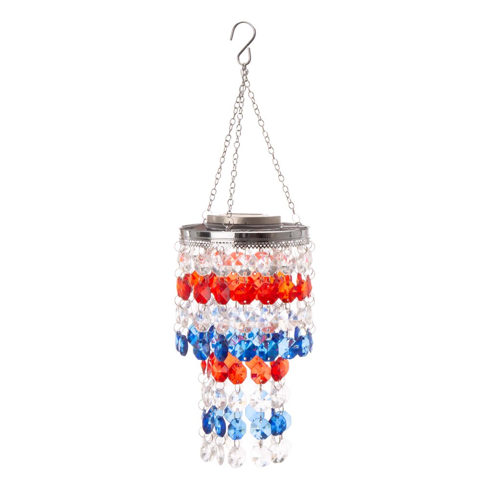 Glitzhome Solar Lighted Hanging Chandelier with Acrylic Multicolored