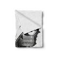 thumbnail image 2 of Black and White Soft Flannel Fleece Throw Blanket, Vanessa Peacock Butterfly Vintage Style Wildlife Theme Nature Artwork, Cozy Plush for Indoor and Outdoor Use, 70" x 90", Black White, by Ambesonne, 2 of 6