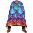 thumbnail image 2 of JSTEL Mermaid Print Rainbow Color Waterproof Barber Cape for Men Women Beard Shaving Bib Apron Professional Hair Cutting Cloth, 65 x 55 inch, 2 of 6