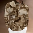 thumbnail image 2 of Mens Turndown Half Zipper Colorful Digital Print Long Sleeve Blouse, 2 of 6