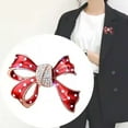 thumbnail image 2 of Red Enamel Bowknot Pin Multipurpose Fashion Accessory Stylish Outfit Enhancer, 2 of 8