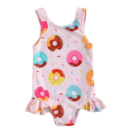 

Gupgi Infant Kids Baby Girl Sleeveless Cartoon Print Swimwear Suit