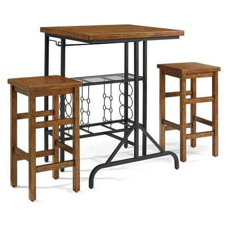 Casual Bar Table Set In Moroccan Pine Finish, 3