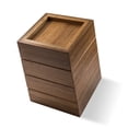 thumbnail image 3 of 10" Traditional Solid Teak Small Waste Basket, 3 of 3
