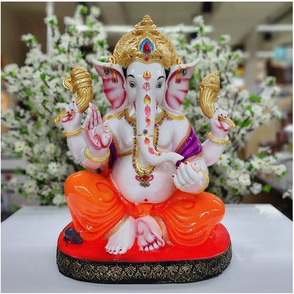 Lord Ganesha Statue in Marble Dust Ganesha Idol Hindu God Statue Ganesha Sculpture Good Luck God for Gift Indian God Idol Ganesha Figurine Gift for New Beginning Large Ganpati Murti - AtoZ India Cart