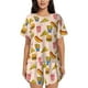 thumbnail image 1 of Fotbe Hamburger Pizza Conjunto de Pijama Estampado para Mujer, 2 Piezas, Ropa de Dormir con Camiseta de Manga Corta y Shorts Suaves-3X-Large, 1 of 6
