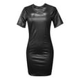 thumbnail image 4 of Women's Leather Bodycon Knee Length Dress Slim Fit Elegant Party Outfit Long plus Size Dress Dress for Women Elegant plus Size Long Womens plus Dresses after 5 Dresses plus Long Long Wrap Dresses for, 4 of 4
