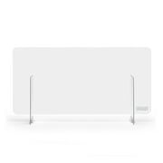 Portable Lightweight Sneeze and Cough Protective Plexiglass Desk Shield Guard for Counters | (47" x 26") Clear Acrylic | Sales/Reception Protection Barrier for Employers, Workers & Customers