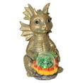 thumbnail image 2 of Dragon Garden Statue,Outdoor Statues,Dragon Light,Dragon Decor,Large Dragon Figurine with Solar Crackle Globe Light Yard Art Decoration Resin Ornament for Indoor Home Outdoor Patio Lawn Gift(1PC/D), 2 of 6