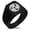 Black, variant on Stainless Steel Kobayakawa Samurai Crest Needle Stripe Pattern Biker Style Polished Ring