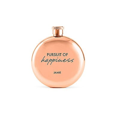 Polished Rose Gold Hip Flask With Pursuit Of Happiness Etching Walmart Com Walmart Com