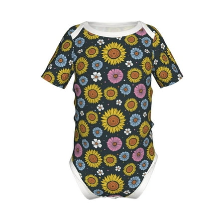 

Gaeub Colorful Sunflowers Print Infant Climbing Onesie Toddler Outfit Newborn Baby Bodysuit Baby Boy Girl Clothes -9M