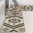 thumbnail image 2 of Kitchen Rugs Sets Of 2,Beige Geometric Diamond Dot Pattern Anti Fatigue Kitchen Mat Rugs Non Slip Washable,Decorative Kitchen Floor Mats for Kitchen,Sink,Laundry,17"X47", 2 of 5
