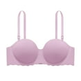 thumbnail image 4 of Sngxgn Women's Push up Lace Bra Underwire Plunge Full Coverage Bras (Purple,A/32/70AB), 4 of 4