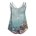 thumbnail image 6 of Riecok Sleeveless Vest for Women Round Neck Sleeveless Summer Loose Printed Casual Loose Suitable for Home and Outdoor Activities Blue M, 6 of 7