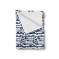 thumbnail image 2 of Palm Tree Soft Flannel Fleece Throw Blanket, Hawaiian Pattern with Paper Boats on Worn Sea Waves Coastal Artwork, Cozy Plush for Indoor and Outdoor Use, 50" x 70", Blue Dark Blue White, by Ambesonne, 2 of 6