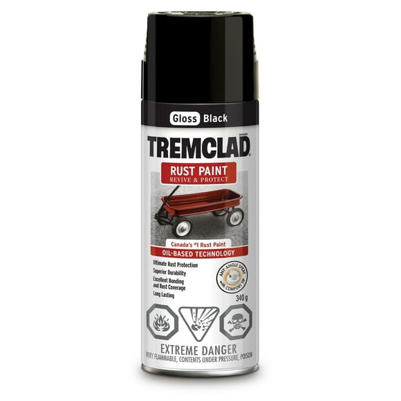 Tremclad Peinture Antirouille Noir Lustré aérosol OneBlade 360