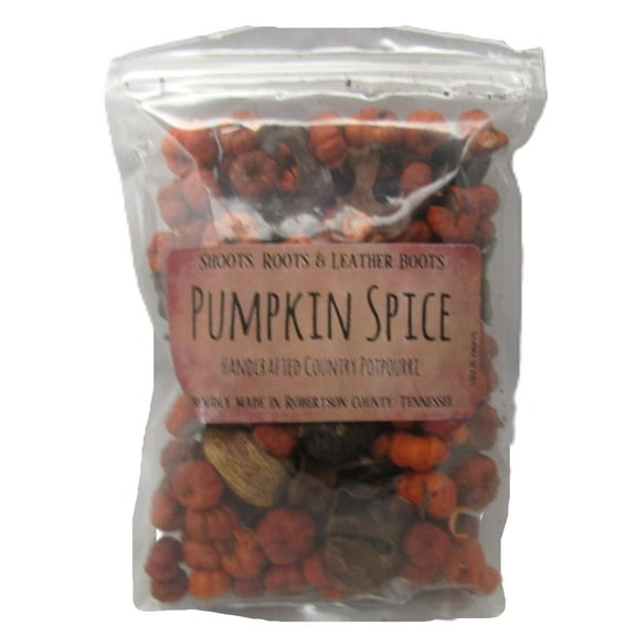 Shoots, Roots & Leather Boots Pumpkin Spice Potpourri Bowl Filler 2 Cup Bag Rustic Botanical Blend with Orange Putka Pods & Fall Accents Handmade in Tennessee
