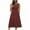 Wine, variant on Up to 30% off Summer Dress, Fashion Women's Dresses Summer Casual Round Neck Sleeveless Solid Beach Sundresses Boho Dress(Wine,S)