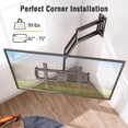 thumbnail image 3 of Mountory Long Arm TV Wall Mount for Most 43-76 Inch TVs, 37.9 Inch Long Extension Corner TV Mount, Full Motion Wall Mount TV Bracket Swivel and Tilt, Holds up to 99 lbs. Max VESA 600x400mm, 3 of 11