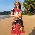 thumbnail image 4 of Vsdgher Sushi pour Femmes Été 2025 Robes Midi Décontractées Légères Manches Courtes Col Rond Robe de Plage, 4 of 6