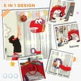 thumbnail image 4 of Qaba Kids Basketball Hoop, Adjustable Height 4.4-5 ft Basketball Goal 5 in 1 with Soccer, Golf, Ring Toss, Throw Ball Game Set, for Indoor Use, Red, 4 of 9