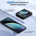 thumbnail image 3 of Motorola Razr Plus Case, Motorola Razr+ 2023 Full Body Cover with [Built-in Camera Screen Protector] Hard PC Bumper Protective Shockproof Scratch Resistant Slim Fit Case - Black, 3 of 7