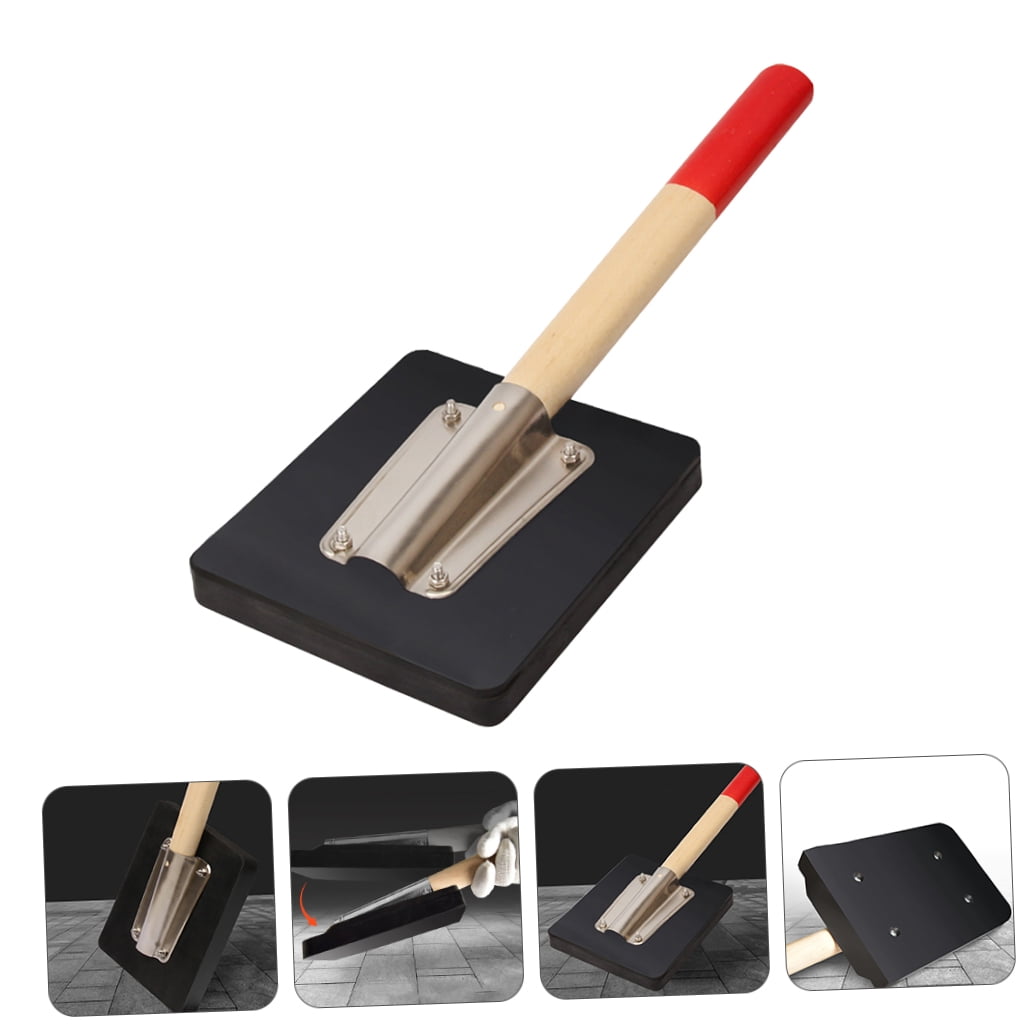 PBPBOX Tiles Paving Clapper Board Rubber Hammer with Ergonomic Wooden Handle for Construction Use