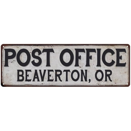 Beaverton, Or Post Office Personalized Metal Sign Vintage 6x18