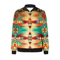 thumbnail image 5 of Feancey Western Aztec Jackets for Women Vintage Ethnic Printed Bomber Jacket Full Zip Lightweight Windbreaker Fall Outerwear with Pockets Multicolor M, 5 of 6