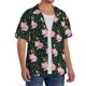 thumbnail image 2 of Balery Pink Sleeping Fox Camisa Casual de Manga Corta con Botones para Hombre, Texturizada, Estilo Cubano, para Playa, Verano-X-Large, 2 of 5