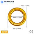 thumbnail image 2 of Anillo de Rappel NewDoar 25kN Anillo en O Grande Dorado para Escalada, 2 of 8