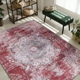 thumbnail image 3 of CAMILSON Machine Washable Rug, Distressed Vintage Area Rugs, Stain and Water Resistant, Traditional Bohemian Indoor Carpet (3x5, Rust Red), 3 of 10