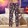 thumbnail image 4 of SJLDQY Mens Halloween Pajamas Pants Wide Leg Pjs Trousers for Men Hallowmas Pumpkin Ghost Elastic Waist Homewear Loungewear With Pocket, 4 of 4