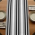 thumbnail image 5 of Black Gray Striped 72 Inch Table Runner, Contemporary Minimalist Lines Art Farmhouse Dresser Scarf Cotton & Linen Tablerunner for Dining/Kitchen Island/Holiday Party Décor 13" x 72", 5 of 9