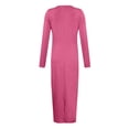 thumbnail image 3 of Elegant Women's Long Sleeve Maxi Dress Casual & Comfortable Pink Full-Length Dress for All Occasions, 3 of 5