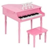Best Choice Products Kids Classic 30-Key Mini Piano w/ Lid, Bench, Folding Music Rack, Song Book, Stickers - Pink