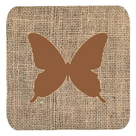 

Butterfly Burlap and Brown Foam Coasters Set - 4