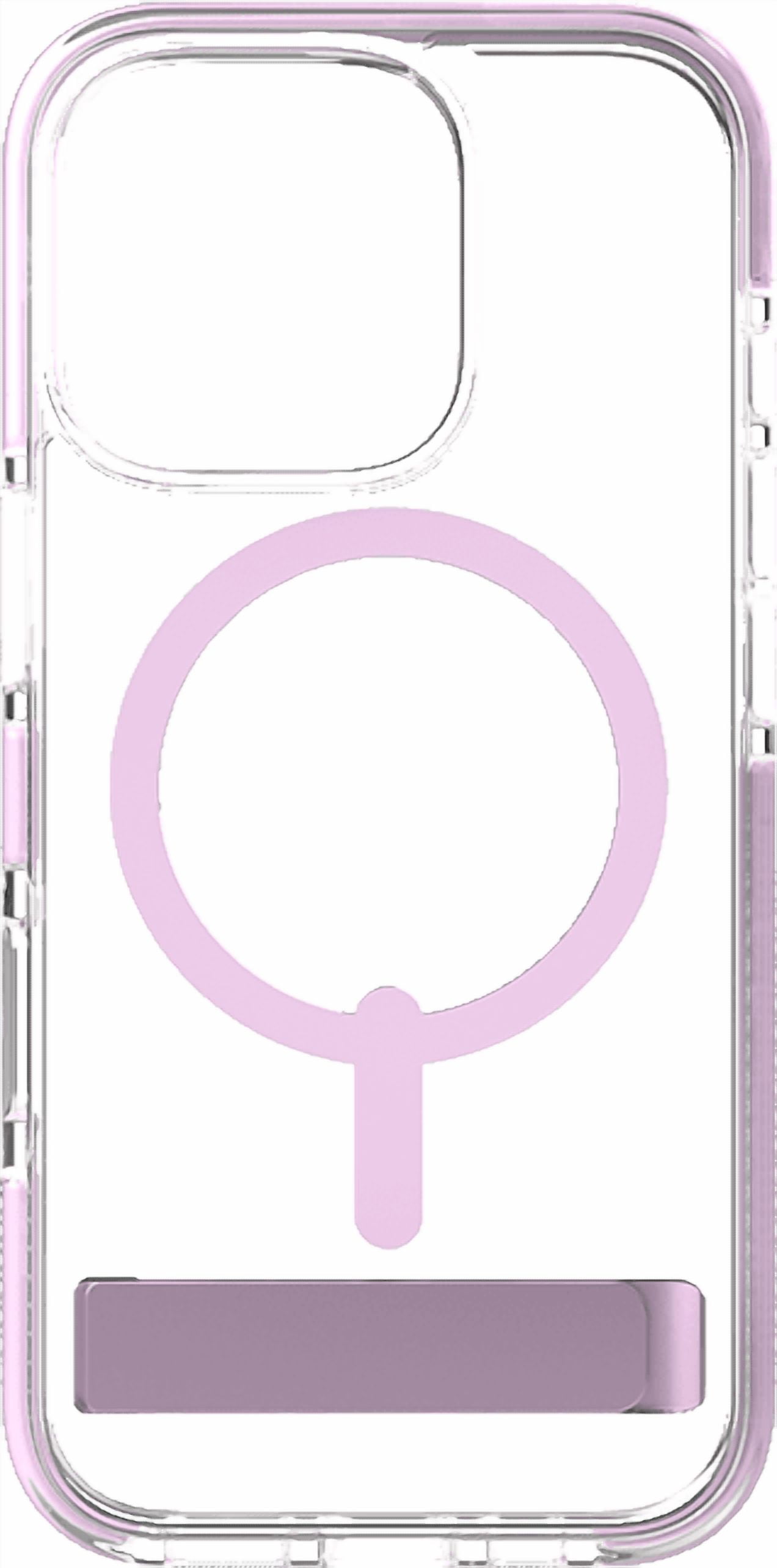 Zagg Piccadilly Snap Case with MagSafe + Kickstand for iPhone 16 Pro Max, Clear Light Pink