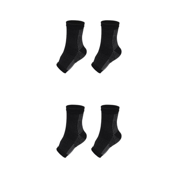 Yuarrent 2a Juego de 2 calcetines de nailon con soporte para tobillos, regalos pensados, cuidado para el bienestar, amplia aplicación, negro, negro XL/XL 2Conjunto