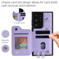 thumbnail image 4 of Case for Samsung Galaxy S23 Ultra, Detachable Crossbody Strap Wallet Case with Card Slots, Stand Ring Flip PU Leather Protective Cover Lanyard for Women for Samsung Galaxy S23 Ultra, Purple, 4 of 9