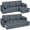 Dark Grey, variant on HOMCOM Sofa Bed, Pull Out Sleeper Couch with USB Ports, Chaise Storage