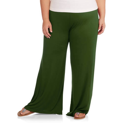 24/7 Comfort Apparel Women's Plus Wide-Leg Palazzo Pants - Walmart.com