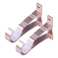 thumbnail image 1 of 2pcs Thick Aluminum Alloy Ceiling Mount Rod Bracket for Drapery Curtain Aluminum with Screws(Rose Gold), 1 of 9