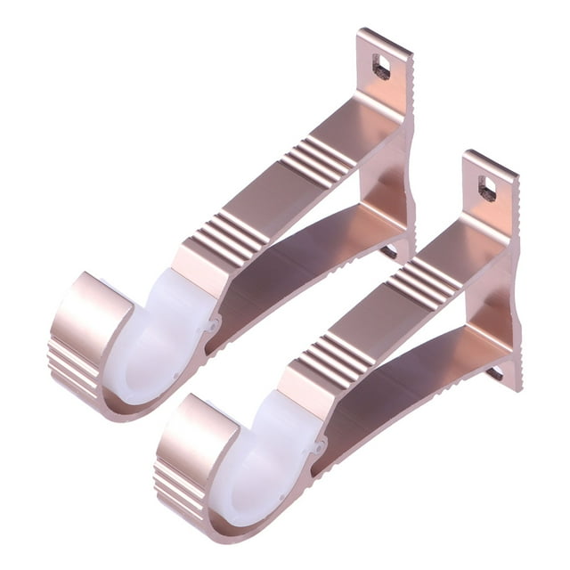 2pcs Thick Aluminum Alloy Ceiling Mount Rod Bracket for Drapery Curtain Aluminum with Screws(Rose Gold)