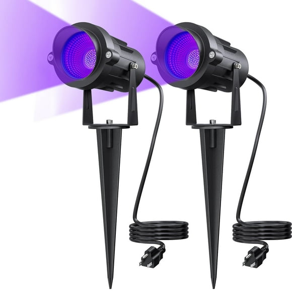 Focos de luz negra Onforu de 18 W, IP65, impermeables para exteriores, paquete de 2