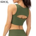 thumbnail image 2 of Push up Sujetador deportivo para mujer Sexy Hollow Crop Tops con copas extraíbles Workout Fitness Yoga Bra - Verde Zhivalor BST3002172-4, 2 of 7